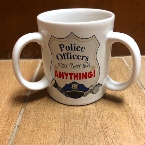 "Police Officers Can Handle Anything" 3 handled 12 oz mug - Picture 1 of 3